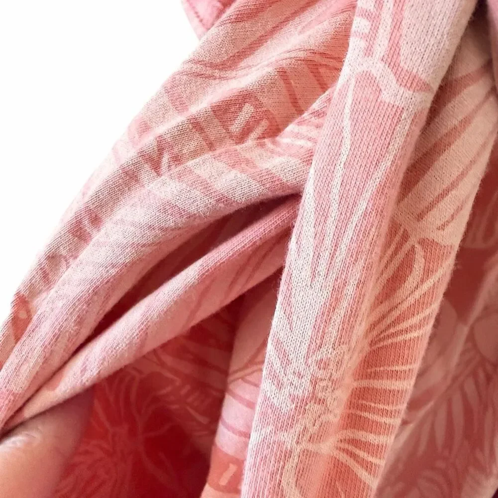 Pact Organic Cotton Rosie Staycation Short Robe  pink tropical palm SZ M #2639 - Picture 6 of 14